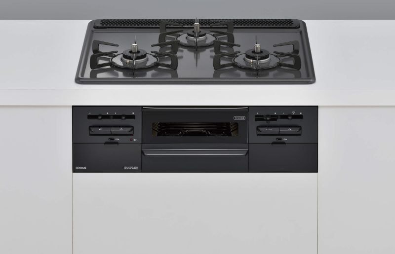 ガスコンロ  リンナイ製（Rinnai）RS31W46H2RBW　ブラック　間口60cm　Metal（メタルトップシリーズ）メタルトップ　