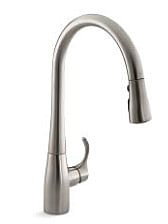キッチン水栓　一般地用　KOHLER製（WOODONE）UDFX006-HH-S　バイブラントステンレス　デザイン水栓　Simplice（シンプライス）