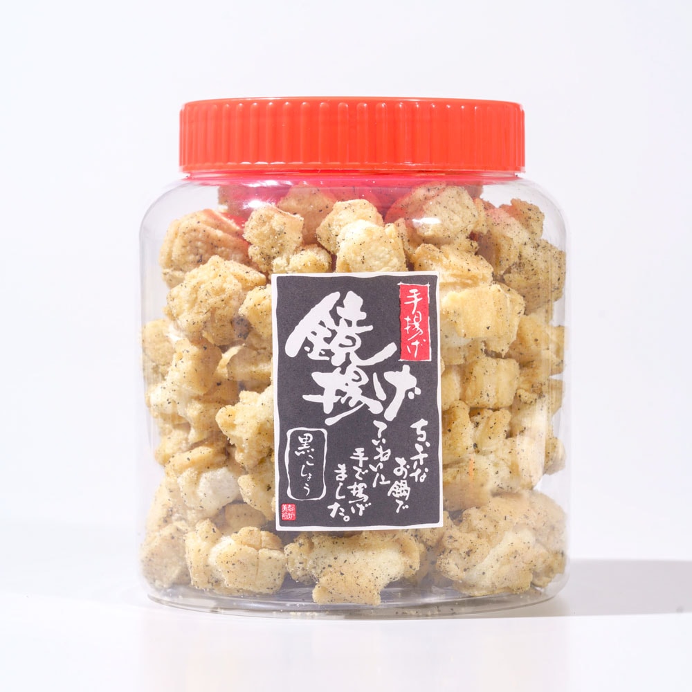 茨城の銘菓 おかき ポット鏡揚げ(塩:350g)｜茨城のせんべい