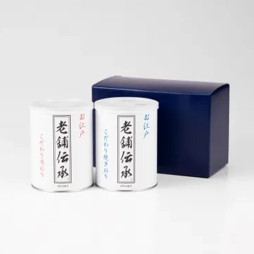 老舗伝承２本入セット　こだわりの焼きのり（板海苔10枚4切40枚）×2缶