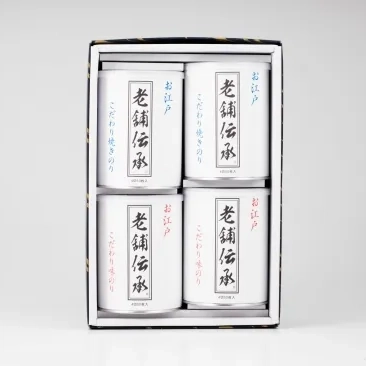 老舗伝承４本入セット　こだわりの焼きのり（板海苔10枚4切40枚）×4缶