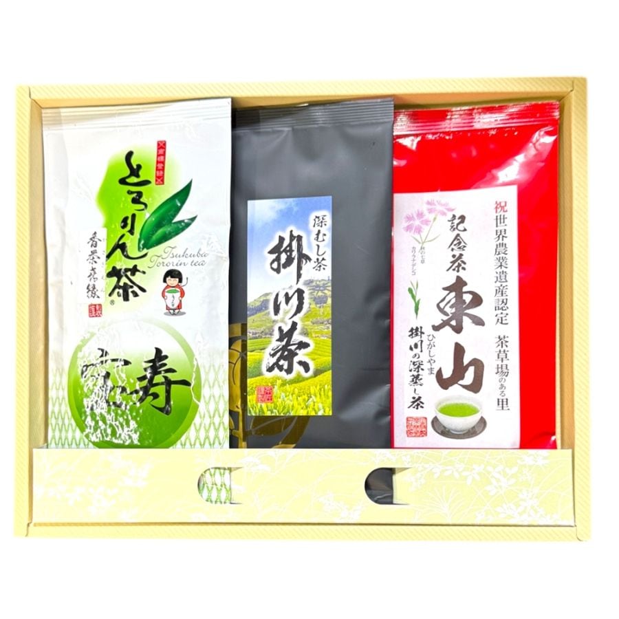 とろりん茶宝寿・掛川茶・記念茶東山詰合せギフト≪100g3本≫