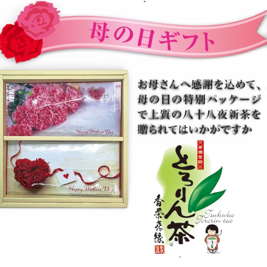 【前払い予約専用】限定品新茶とろりん茶　母の日100ｇ×2本箱詰　≪5月上旬お届け≫