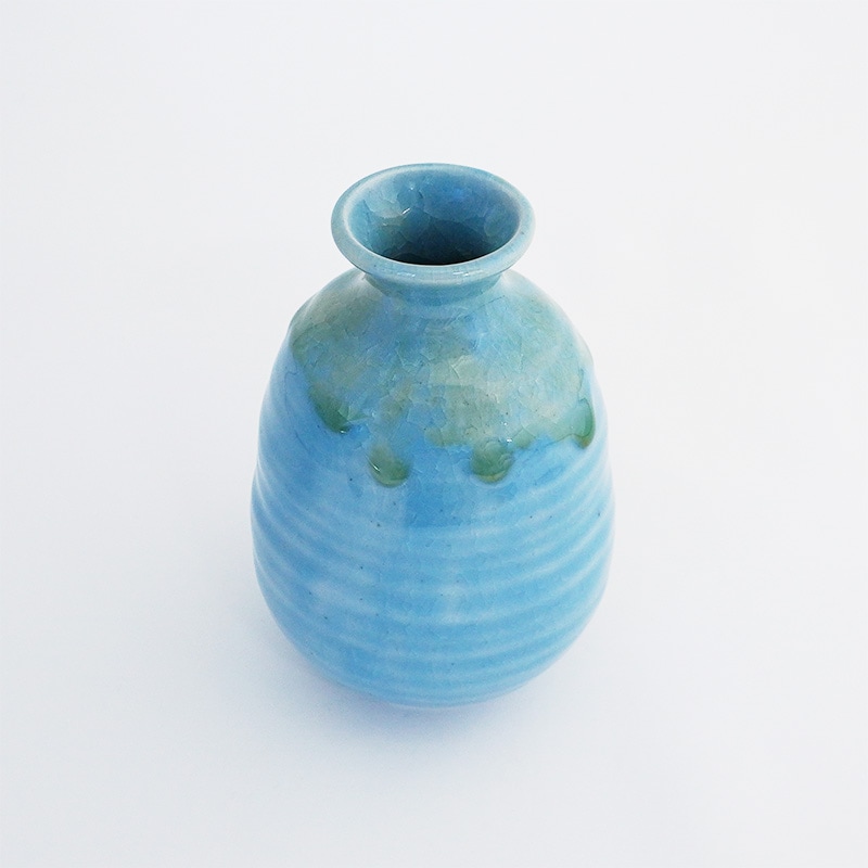 酒器コレクション 釉流れ徳利 水色 画像8