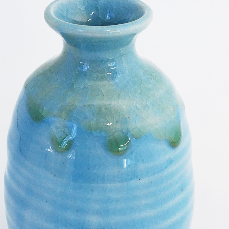 酒器コレクション 釉流れ徳利 水色 画像9