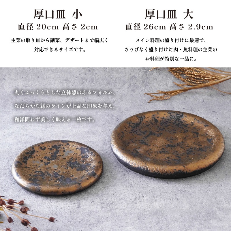 KIN-RAN 厚口皿 大 画像2