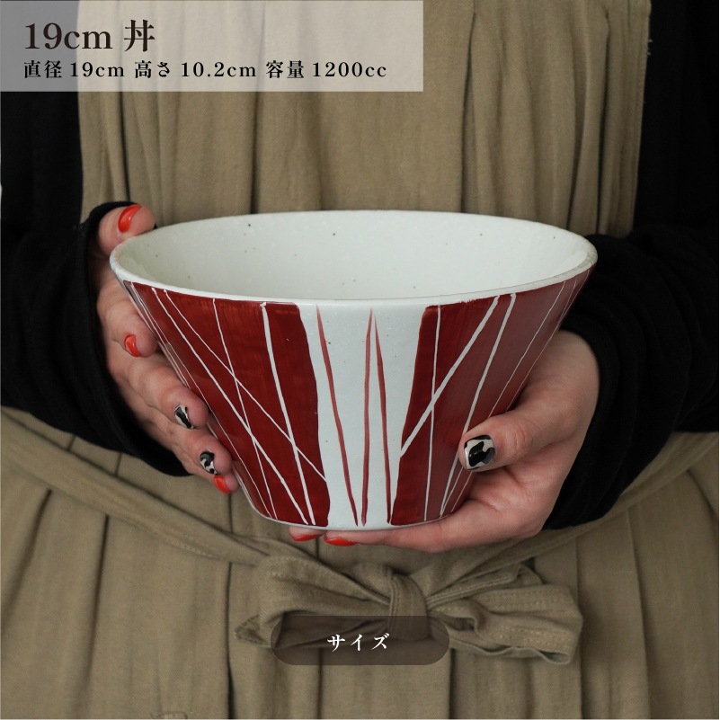 円 赤絵とくさ丼19cm 画像5