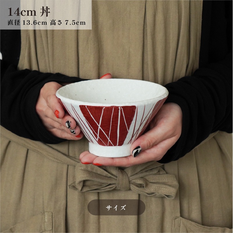 円 赤絵乱とくさ丼14cm 画像5