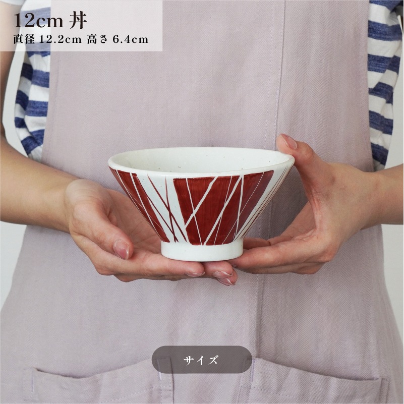 円 赤絵乱とくさ丼12cm 画像5