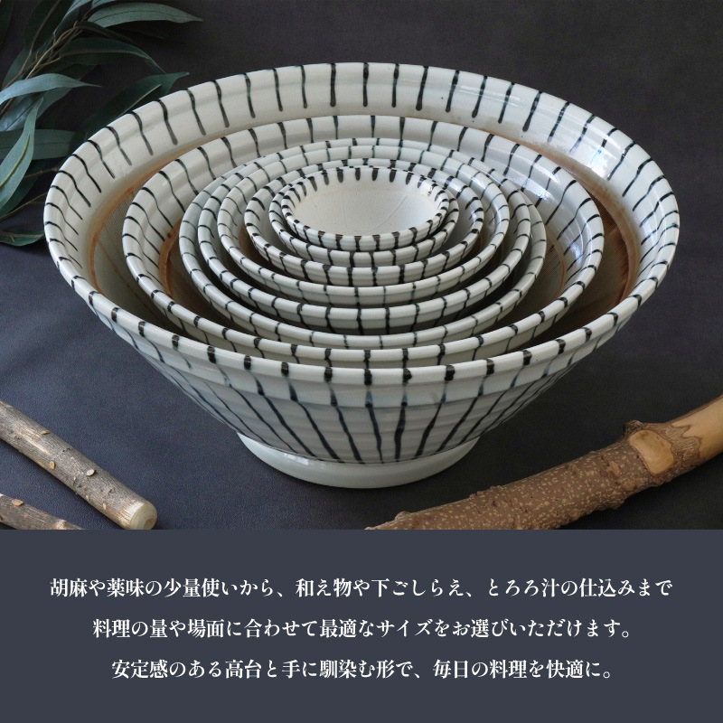 まいん 8寸すり鉢 黒十草 画像3