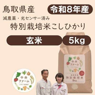 特別栽培米 こしひかり・玄米 5kg（令和8年度産）【中央ファーム加工所