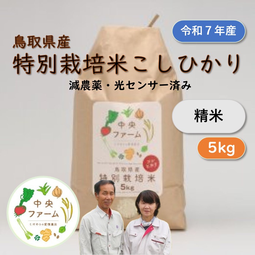特別栽培米 こしひかり・精米 5kg（令和7年度産）【中央ファーム加工所