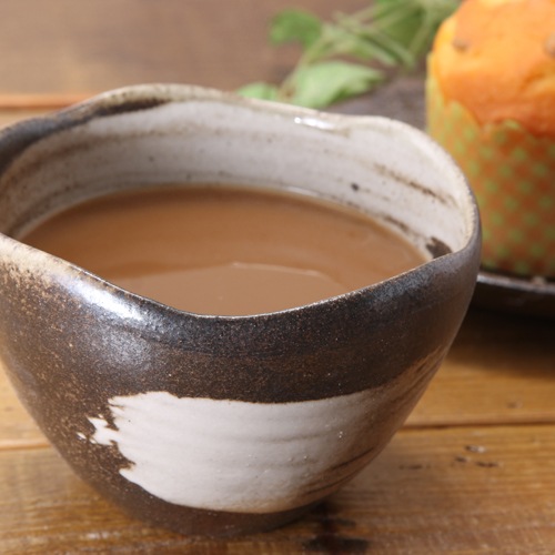 【益子焼】炭化焼シリーズ変形カフェオレボウル【単品1個】