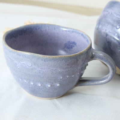 【益子焼】釉シリーズ 深さのあるカフェオレ スープカップ いっちん まだらバイオレット【単品1個】