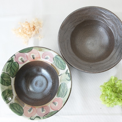 【益子焼】ろくろで豪快に開いたリム盛り鉢 【サイズ大】【単品1枚】
