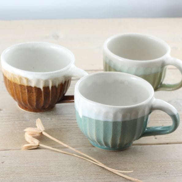 【益子焼】 珈琲カップ コーヒーカップ しのぎ 【カップのみ単品販売】