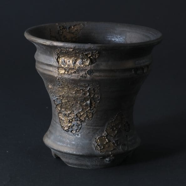 【益子焼】 3.5号鉢 高さ約9.5cm 植木鉢 陶器鉢 塊根植物 アガベ サボテン コーデックス 【銀河鉢シリーズ】 作家 陶芸家 横山雄一作