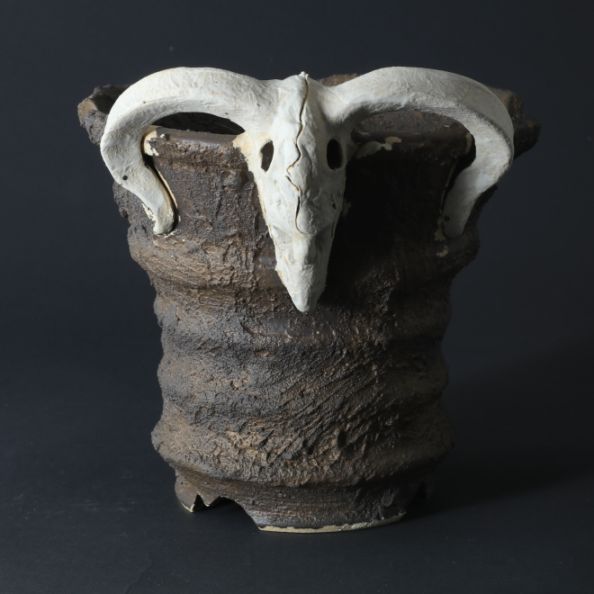 5.3号鉢 高さ約15cm 植木鉢 陶器鉢 塊根植物 アガベ サボテン コーデックス 【GOAT鉢シリーズ】 作家 陶芸家 横山貴史作 一点物