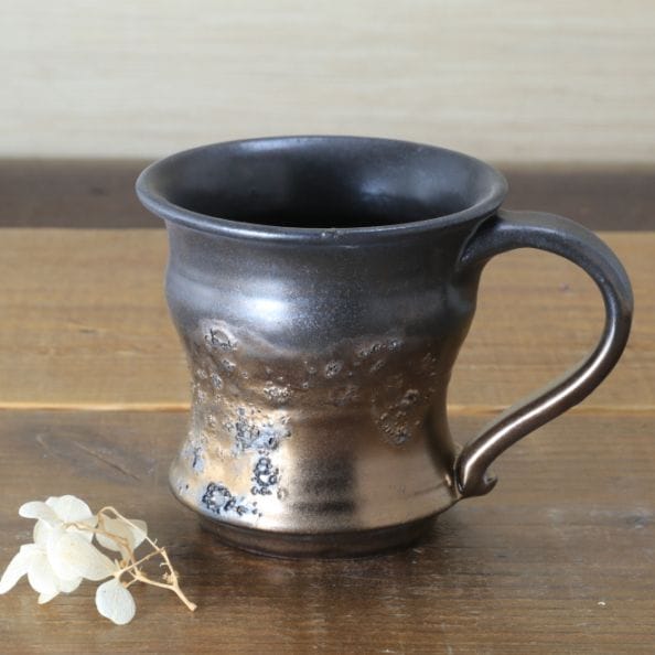 【新品未使用】作家鉢 メタリック シルバー釉 2個セット 益子焼｜▽植木鉢,銀河鉢金メタリックシリーズ | 益子焼 通販【益子焼