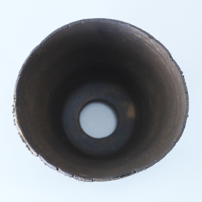 【益子焼】 3.8号鉢 高さ約9.5cm 植木鉢 陶器鉢 塊根植物 アガベ サボテン コーデックス 【炸裂紋鉢 大地の鼓動】 作家 陶芸家 横山雄一作 一点物