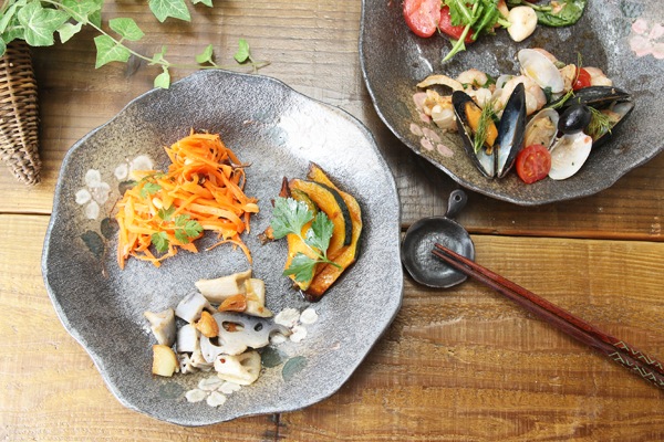 【益子焼】たたら作りの変形パスタ皿【サイズ中】【単品1枚】