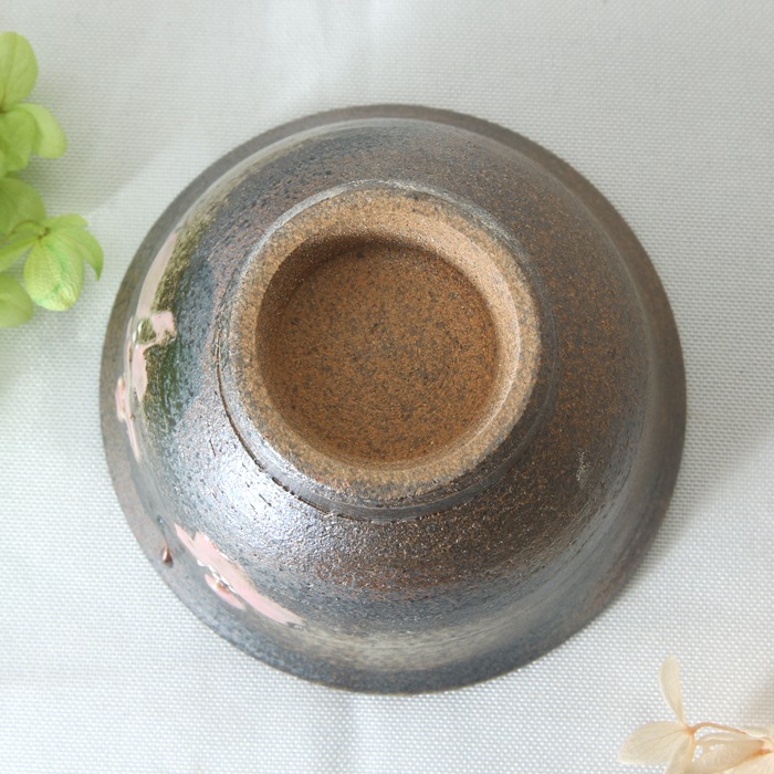 【益子焼】 煎茶カップ 汲み出し 煎茶碗 開いた形 花水木ピンク 単品1個