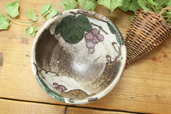 【益子焼】両面布目！やや大きめ布目ぶどうのミニボウルNEW【単品１個】