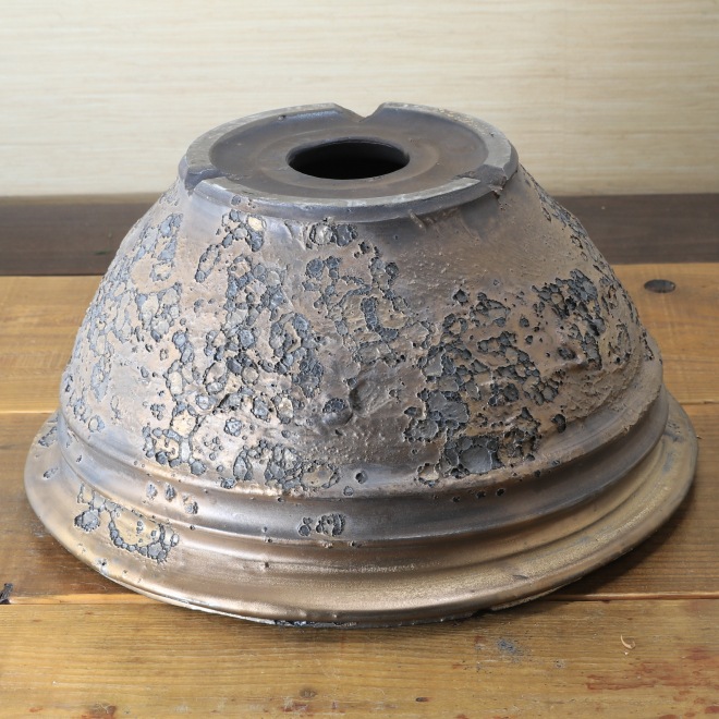 11.1号鉢 高さ約17cm 植木鉢 陶器鉢 塊根植物 コーデックス 【銀河鉢クレーター】 作家 陶芸家 横山雄一作 一点物