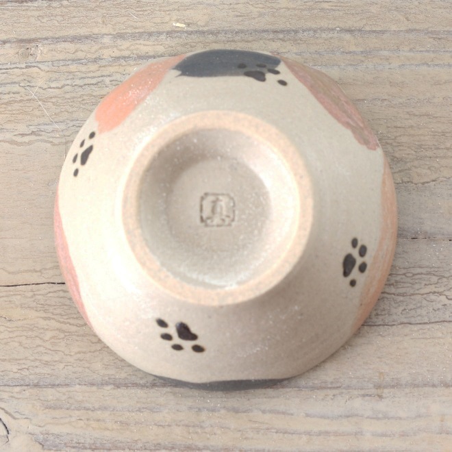 【益子焼】 片口 酒器セット 猫ミミ付き つや消し三毛猫風  肉球 （片口1個、ぐい呑２個のセット）