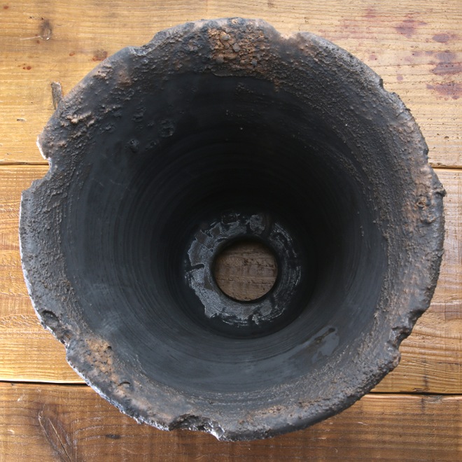 【益子焼】 8.4号鉢 植木鉢 陶器鉢 塊根植物 アガベ サボテン 【砂漠シリーズ】 高さ約25cm 作家 陶芸家 横山雄一作 一点物 傑作品 ※こちらの商品は代引以外の決済とさせていただきます