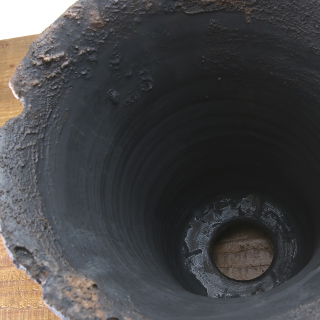 【益子焼】 8.4号鉢 植木鉢 陶器鉢 塊根植物 アガベ サボテン 【砂漠シリーズ】 高さ約25cm 作家 陶芸家 横山雄一作 一点物 傑作品 ※こちらの商品は代引以外の決済とさせていただきます