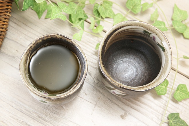 【益子焼】刷毛目つゆ草の湯呑み