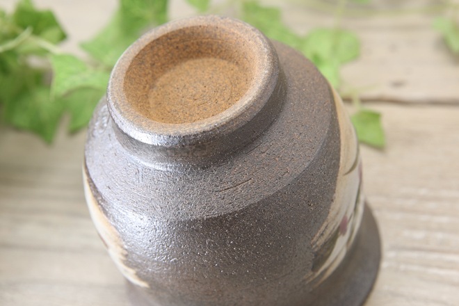 【益子焼】刷毛目つゆ草の湯呑み