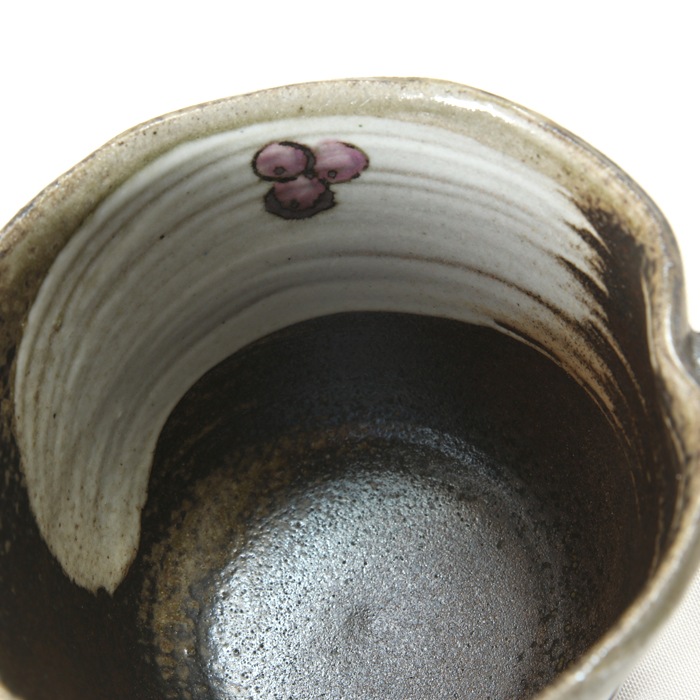 【益子焼】 氷入れ アイスペール 布目ぶどう 薪で叩いた持ち手 大きめサイズ 【単品１個】