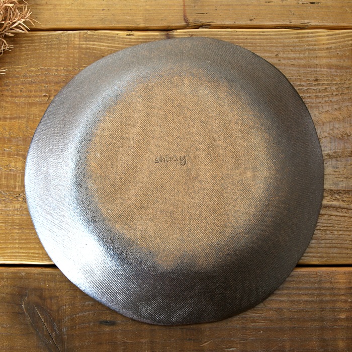 【益子焼】丸形で深さのあるパスタ皿 約23.5cm 布目ぶどう【単品１個】