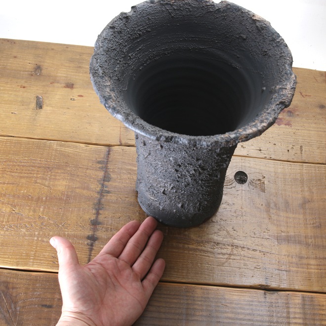 【益子焼】 6.8号鉢 植木鉢 陶器鉢 塊根植物 アガベ サボテン 【砂漠シリーズ】 高さ約25.3cm 作家 陶芸家 横山雄一作 一点物