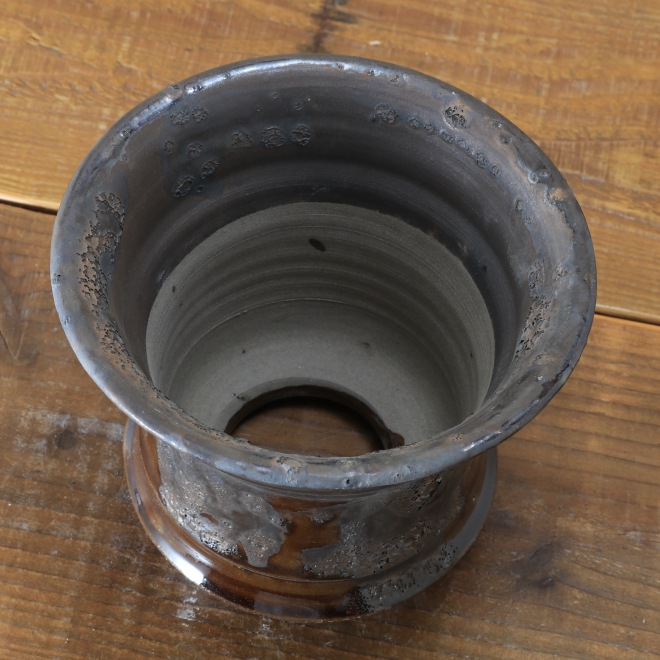 5.5号鉢 高さ約13.5cm 植木鉢 陶器鉢 塊根植物 コーデックス アガベ サボテン 【釉美シリーズ】 作家 陶芸家 横山雄一作 一点物