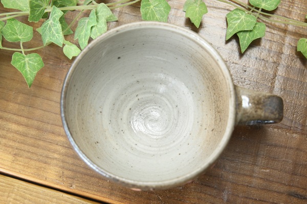 【益子焼】大きめたっぷりサイズ 取っ手付きのカフェオレボウル スープボウル【さくら・単品1個】