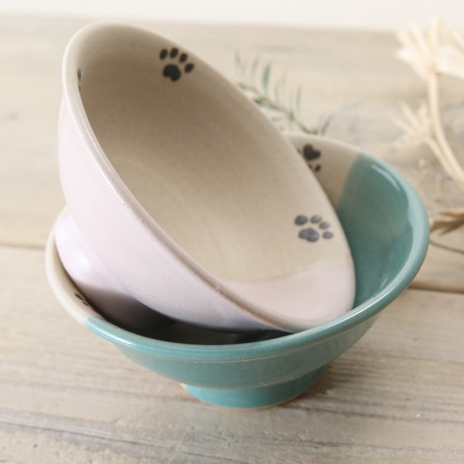 【益子焼】釉薬シリーズ 子供用 こども用のご飯茶碗 肉球シリーズ ミニサイズ【単品1個】