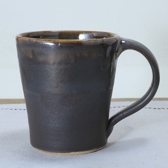 【益子焼】 おしゃれ ビールジョッキ 渋いブラック調 父の日 誕生日プレゼントに 単品1個
