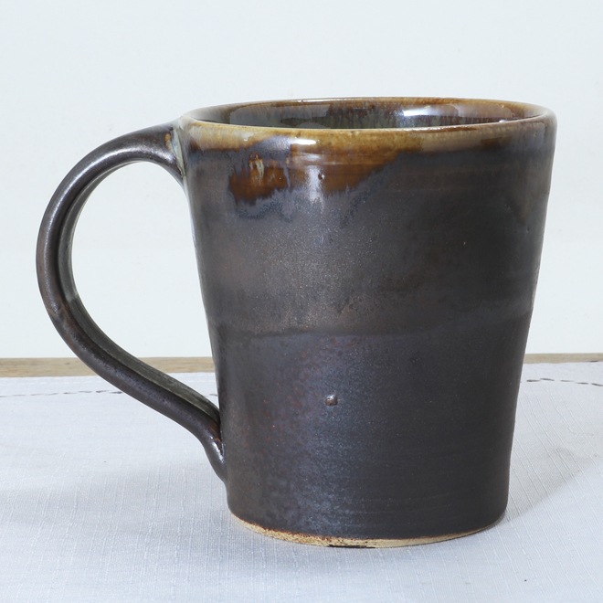 【益子焼】 おしゃれ ビールジョッキ 渋いブラック調 父の日 誕生日プレゼントに 単品1個