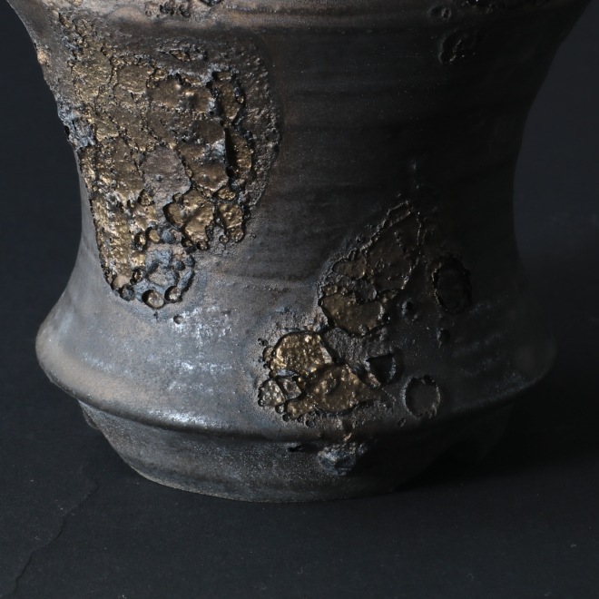 【益子焼】 3.5号鉢 高さ約9.5cm 植木鉢 陶器鉢 塊根植物 アガベ サボテン コーデックス 【銀河鉢シリーズ】 作家 陶芸家 横山雄一作