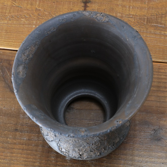 5.3号鉢 高さ約15.5cm 植木鉢 陶器鉢 塊根植物 アガベ サボテン コーデックス 【銀河鉢シリーズ】 作家 陶芸家 横山雄一作 一点物