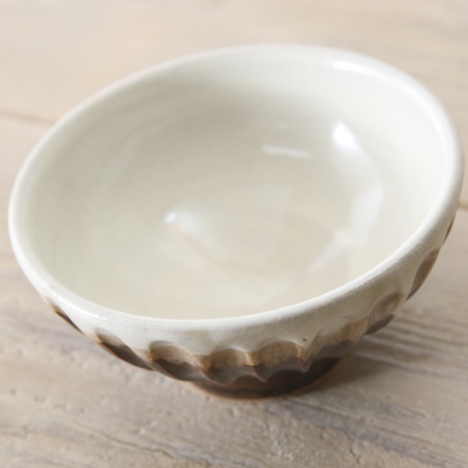 【益子焼】釉薬シリーズ 小さめ しのぎ ご飯茶碗【単品1個】