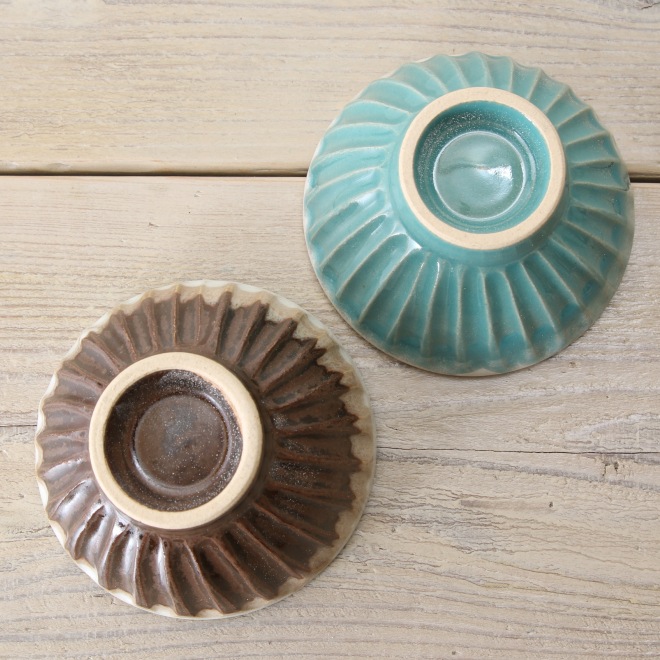 【益子焼】釉薬シリーズ 小さめ しのぎ ご飯茶碗【単品1個】