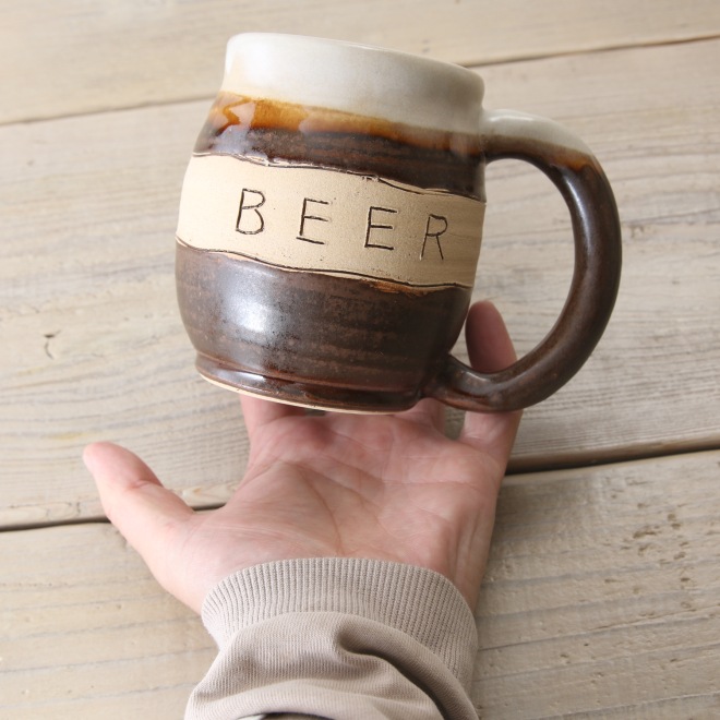 【益子焼】 おしゃれ ビールジョッキ 父の日 母の日 誕生日プレゼントに 釉薬シリーズ BEER 単品1個