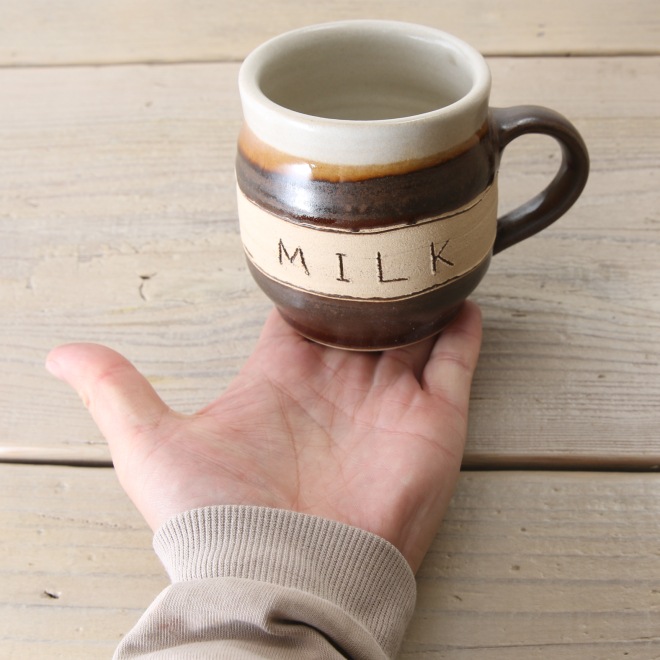 【益子焼】 おしゃれ マグカップ 釉薬シリーズ MILK 単品1個