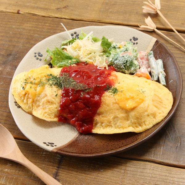 【益子焼】 肉球シリーズ 丸形の浅めパンプレート中皿約19.5cm 【単品１枚】