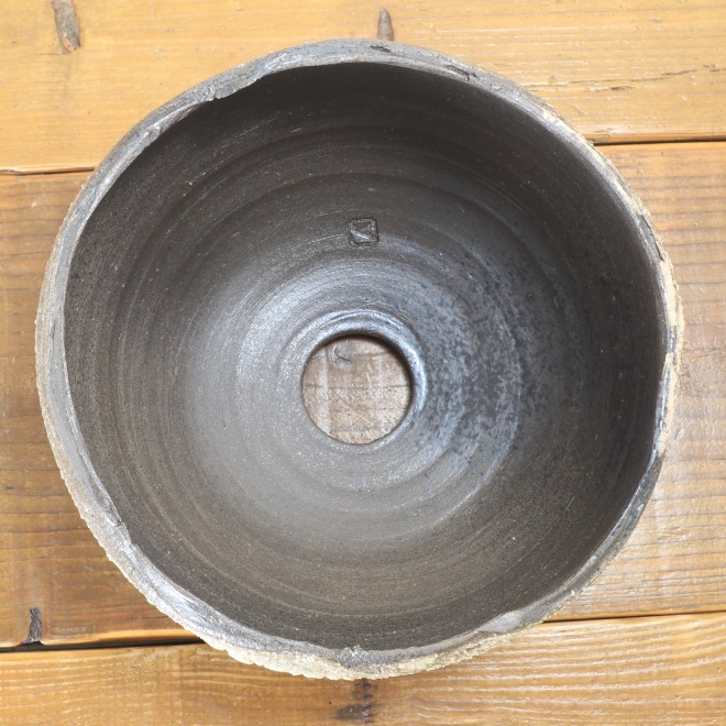 【益子焼】 6.8号鉢 高さ約13.5cm 植木鉢 陶器鉢 塊根植物 アガベ サボテン コーデックス 【炸裂紋鉢 大地の鼓動】 作家 陶芸家 横山雄一作 一点物