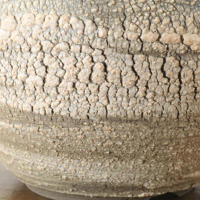 【益子焼】 6.8号鉢 高さ約13.5cm 植木鉢 陶器鉢 塊根植物 アガベ サボテン コーデックス 【炸裂紋鉢 大地の鼓動】 作家 陶芸家 横山雄一作 一点物